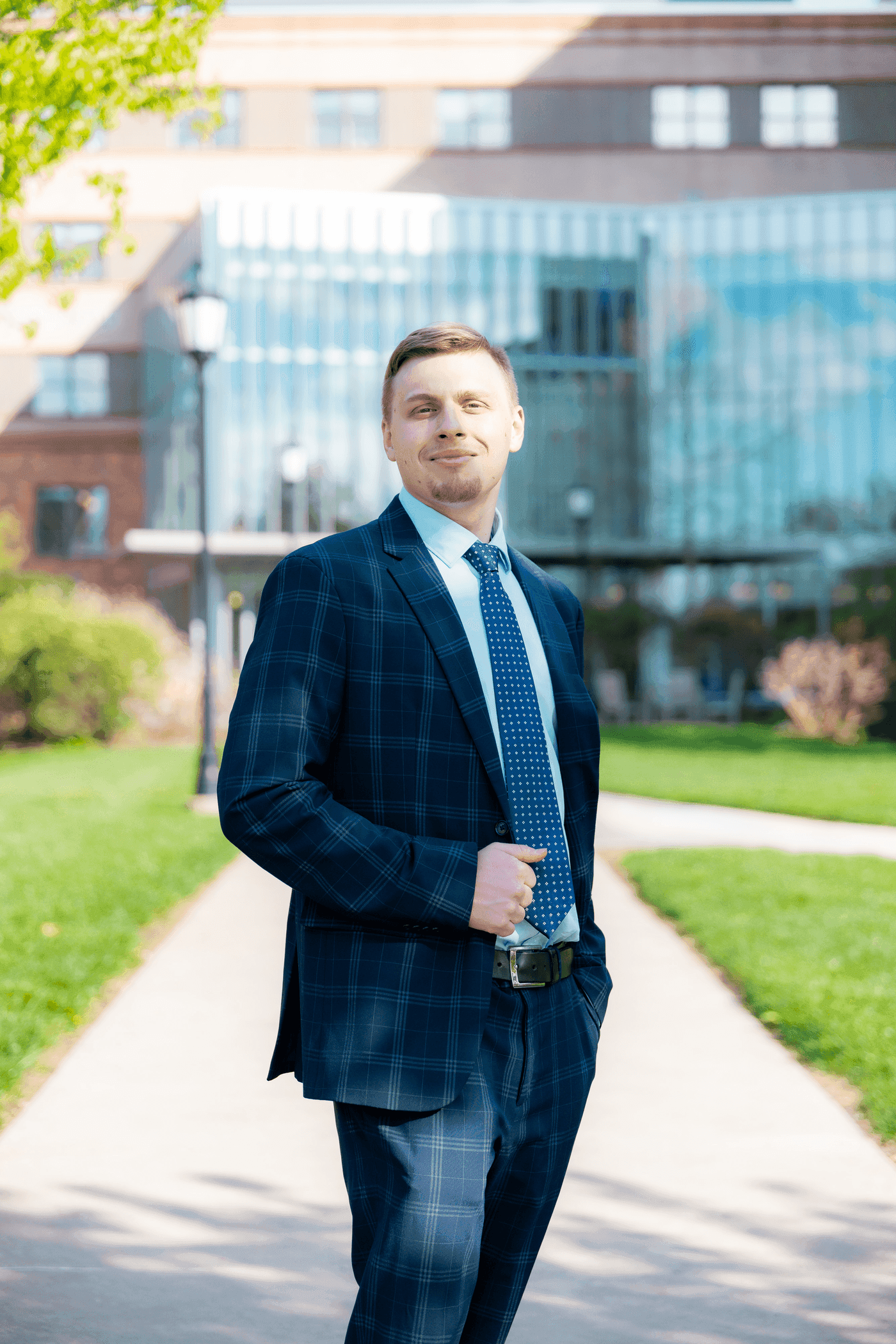 Serhii Kuzmin on the University of Scranton campus